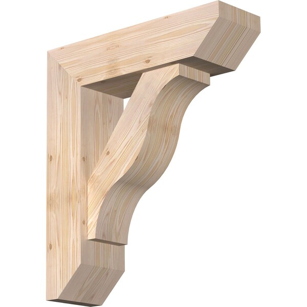 Ekena Millwork Funston Slat Smooth Bracket w/ Offset Brace, Douglas Fir, 7 1/2"W x 26"D x 30"H BKT0806X26X30FST06SDF - main